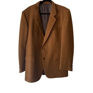 Edward Chapman Vintage Mens Wool‎ Alpaca Blazer Jacket 46 Tall Brown Sport Coat